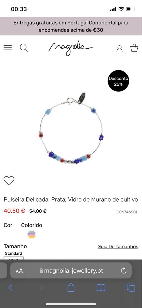 Pulseira de prata com pedras coloridas Magnolia