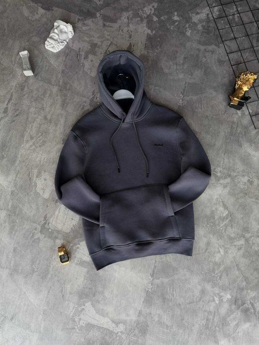 Худі Hugo Boss Premium на флісі з qr-кодом i57/HG102