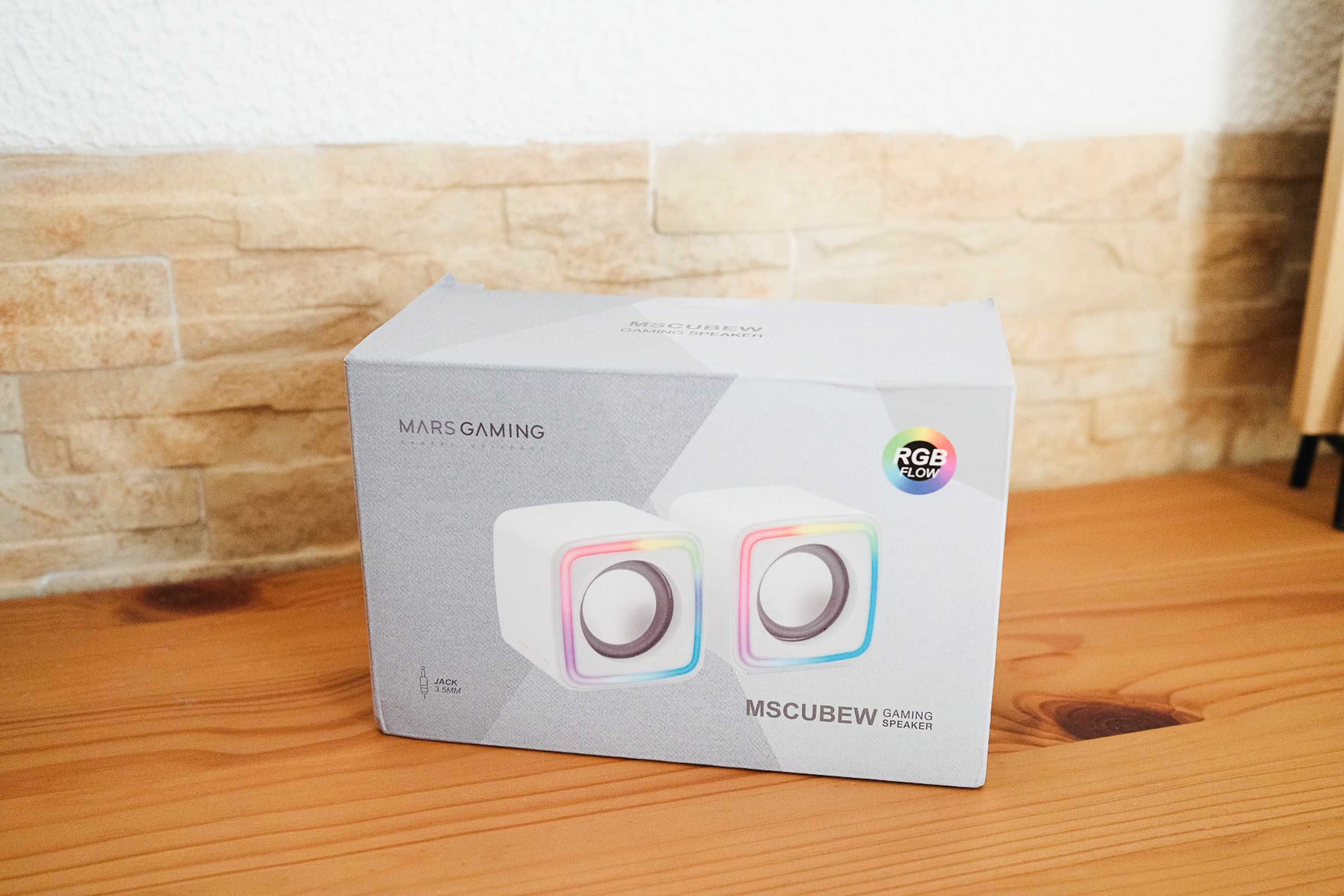 Colunas Mars Gaming Cube Branco com LEDs | NOVO