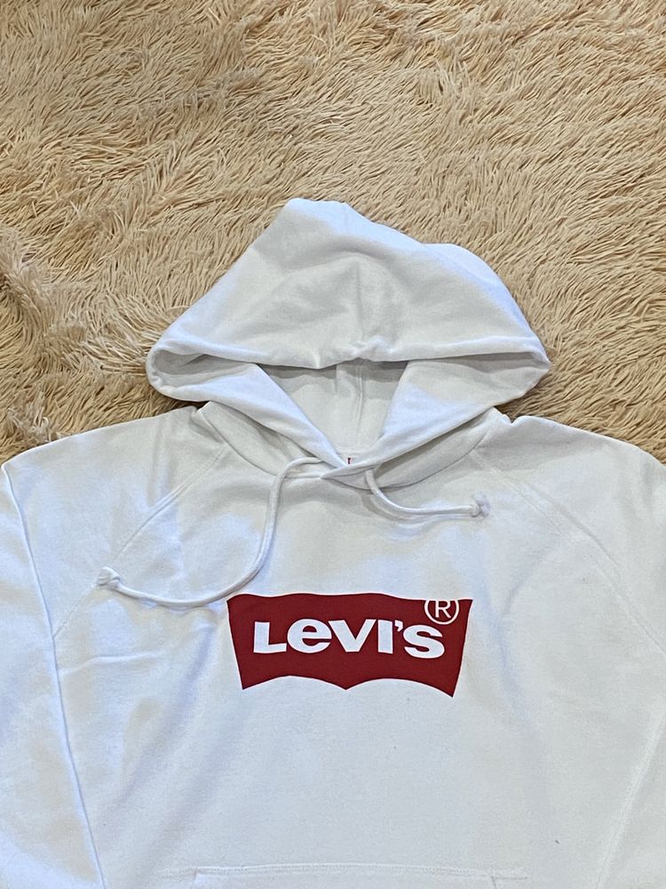 Белая кофта худи levis левис левайс оригинал big logo