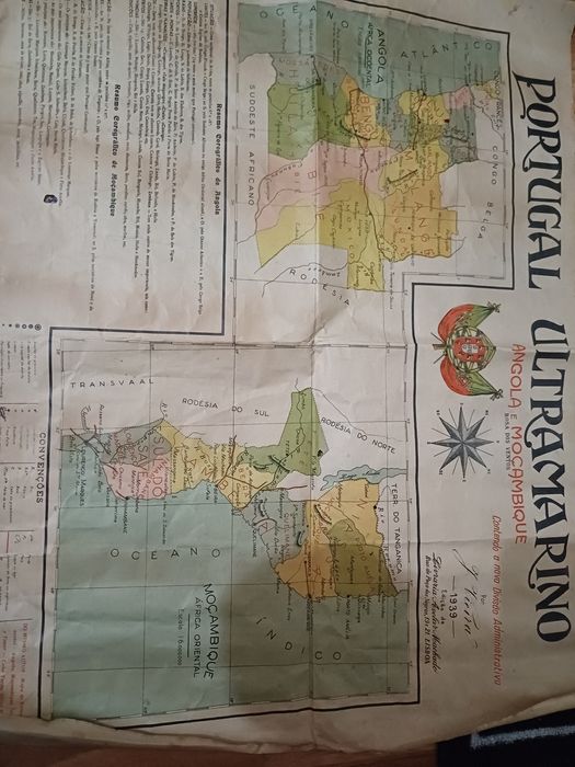 Mapa  de Angola e Moçambique