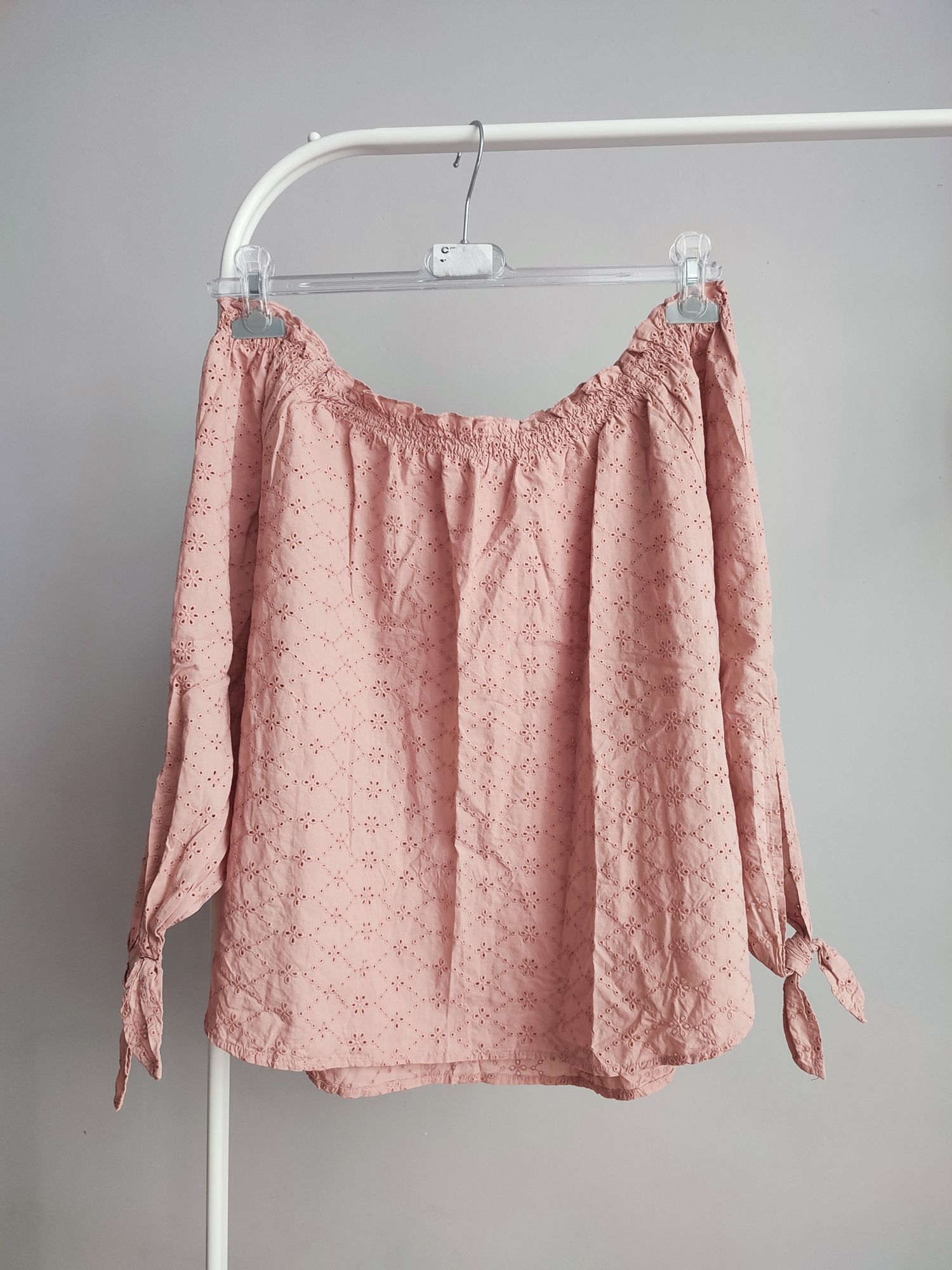 Bluzka koronka z 3/4 rękawem ażurek r.XL