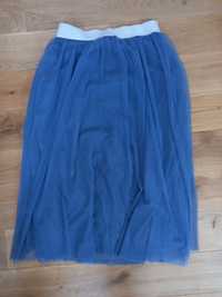 Błękitna tiulowa spódnica midi