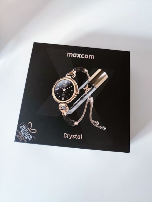 Elegancki smartwatch MAXCOM FW51 Crystal Złoty