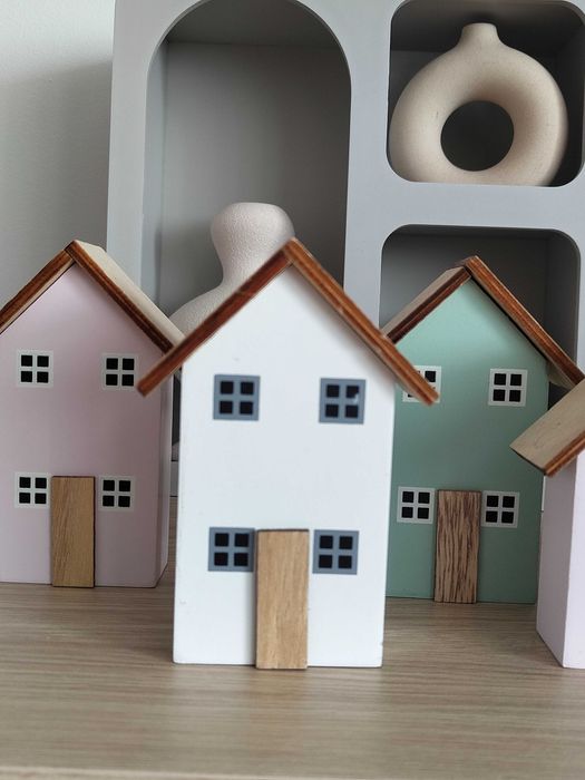 Domek Kamieniczka drewniane pastelowe