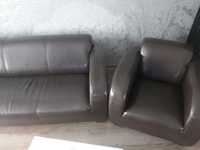 Sofa ekoskóra 3-osobowa plus fotel