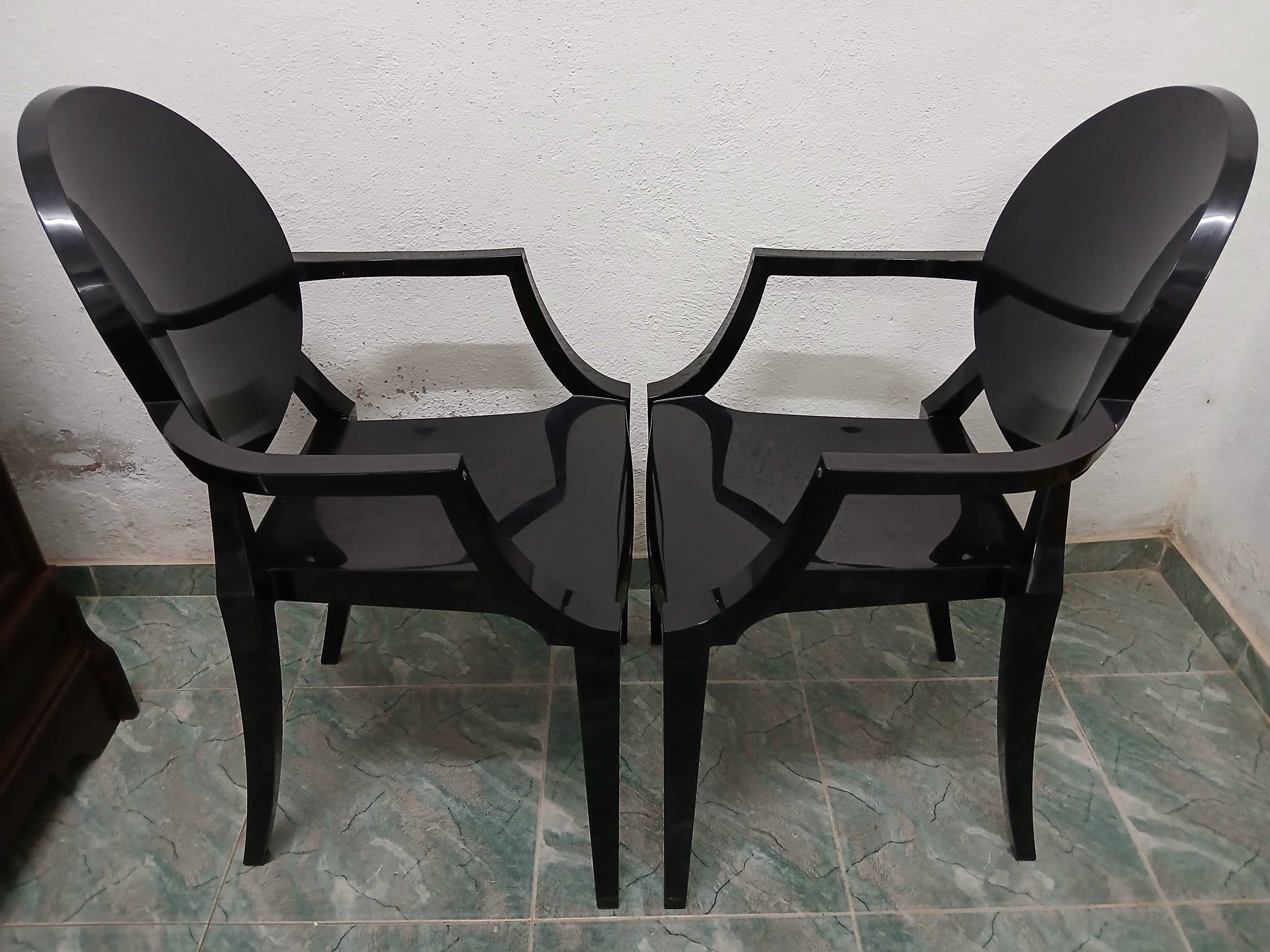 Cadeiras Kartell - Louis Ghost Armchair (Black) Design Philippe Starck