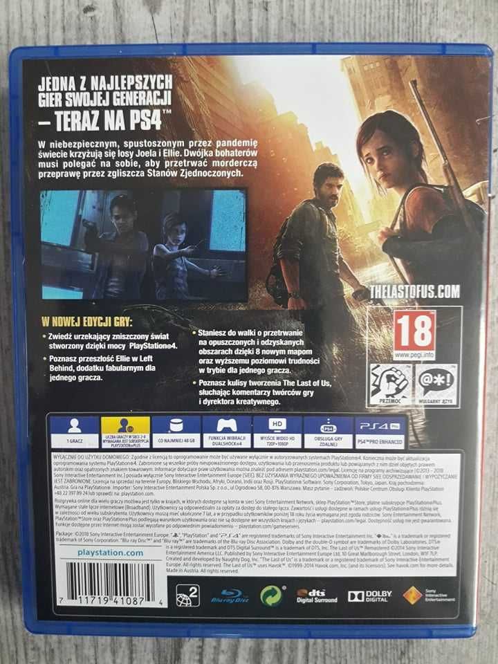 Gra The Last of Us Remastered Polska Wersja PS4/PS5 Playstation