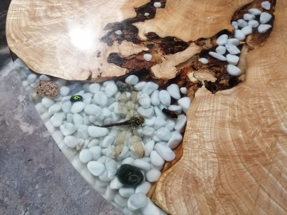 Stół z monolitu 320x110x7 biurko stolik kawowy jesion live edge oak