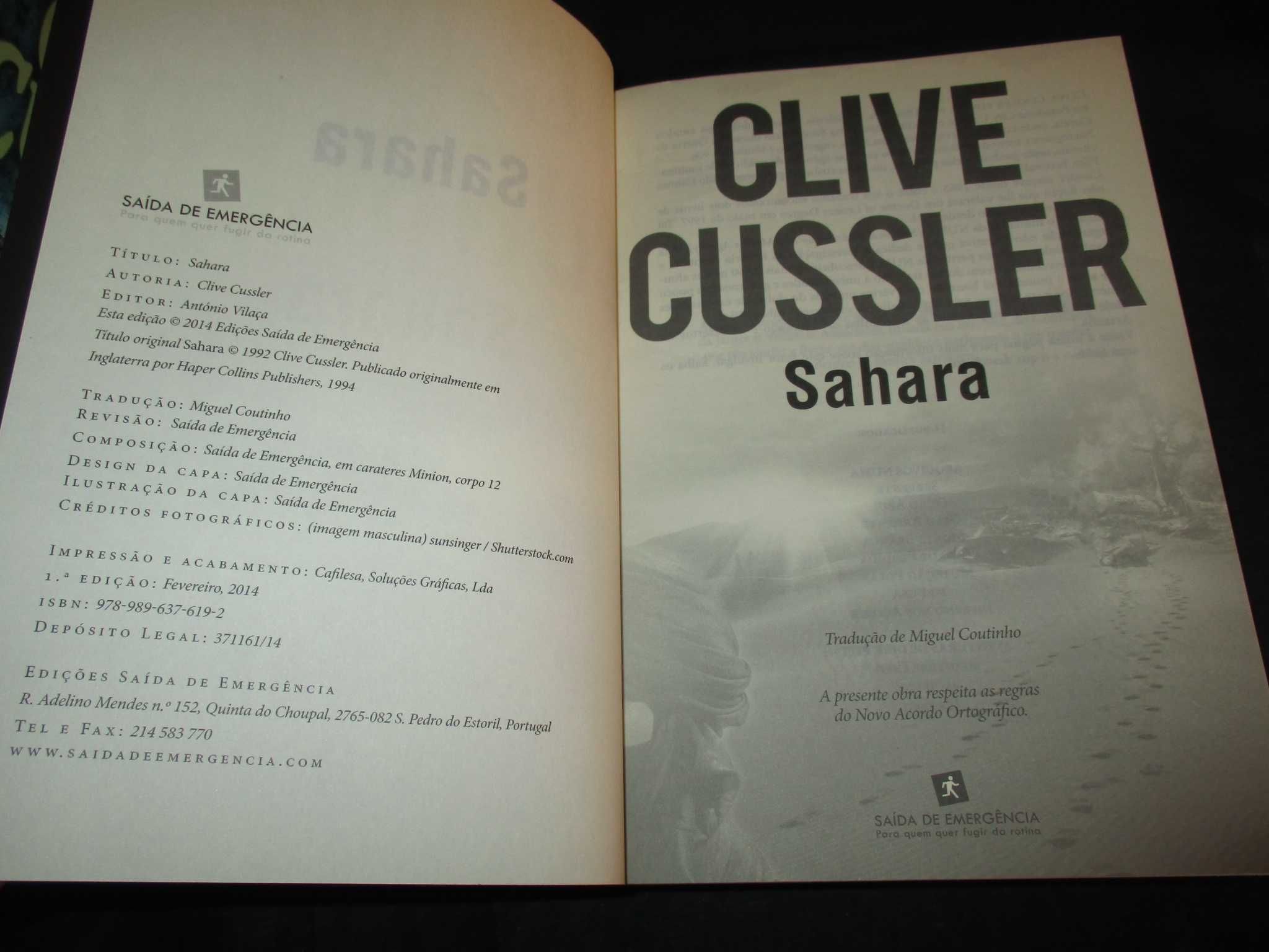 Livro Sahara Clive Cussler Saída de Emergência
