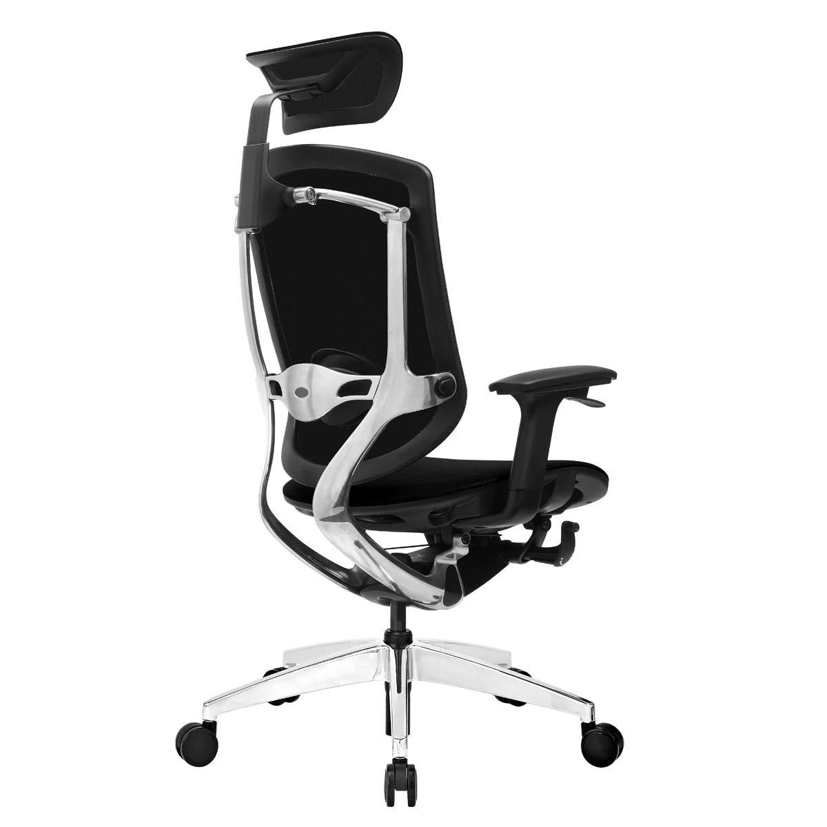 fotel ergonomiczny biurowy krzeslo ergonomiczne maven czarne i chrom