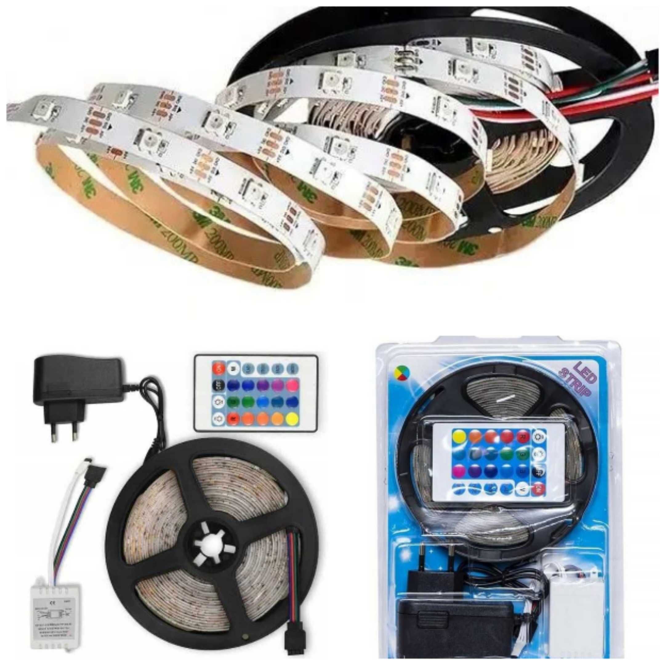 Rgb вуличний Світлодіод 5м 12v пульт, контролер, адаптер