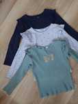3pak bluzek dziewczęcych w prążki h&m 110/116