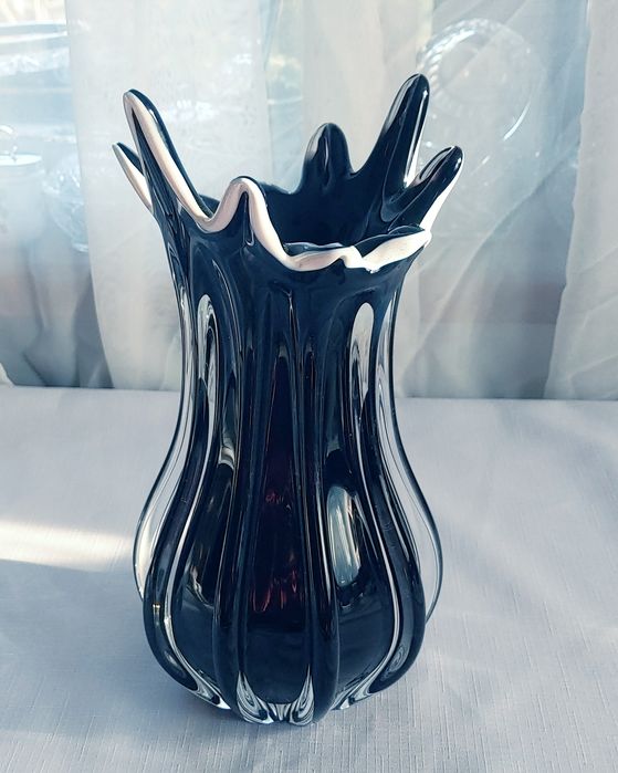 Wazon szklany Bohemia Sygnowany Czechosłowacja vintage czasy prl