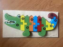 Drewniana ukladanka montessori klocki puzzle edukacyjna