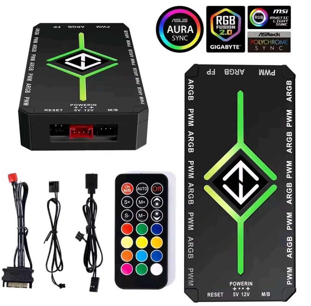 ALLOYSEED 3-pin ARGB и вентиляторів 4-pin PWM Black