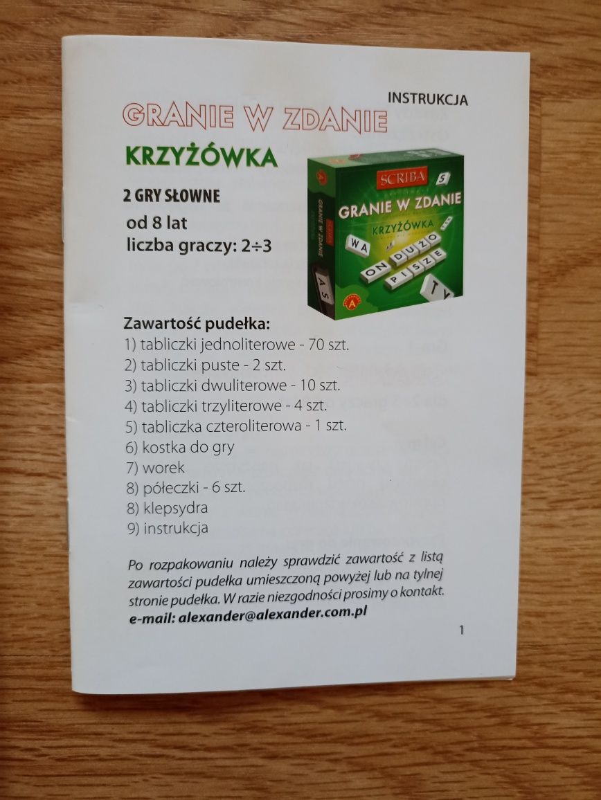 Granie w zdania, krzyżówka, Alexander, układanie wyrazów i zdań