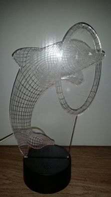 Lampka nocna led 3d plexa delfin gratis