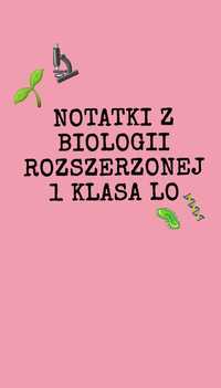 Notatki z biologii rozszerzonej 1 klasa LO