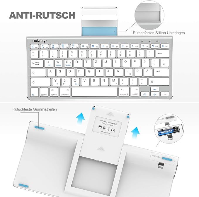 nulaxy km13 bezprzewodowa klawiatura z wysuwaną podstawką