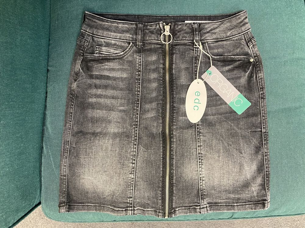 Edc esprit mini jeans krótka spodnica na zamek tuba organic organiczna