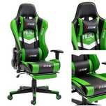 Fotel EXTREME HERO Green Gamingowy dla Graczy z podnóżkiem