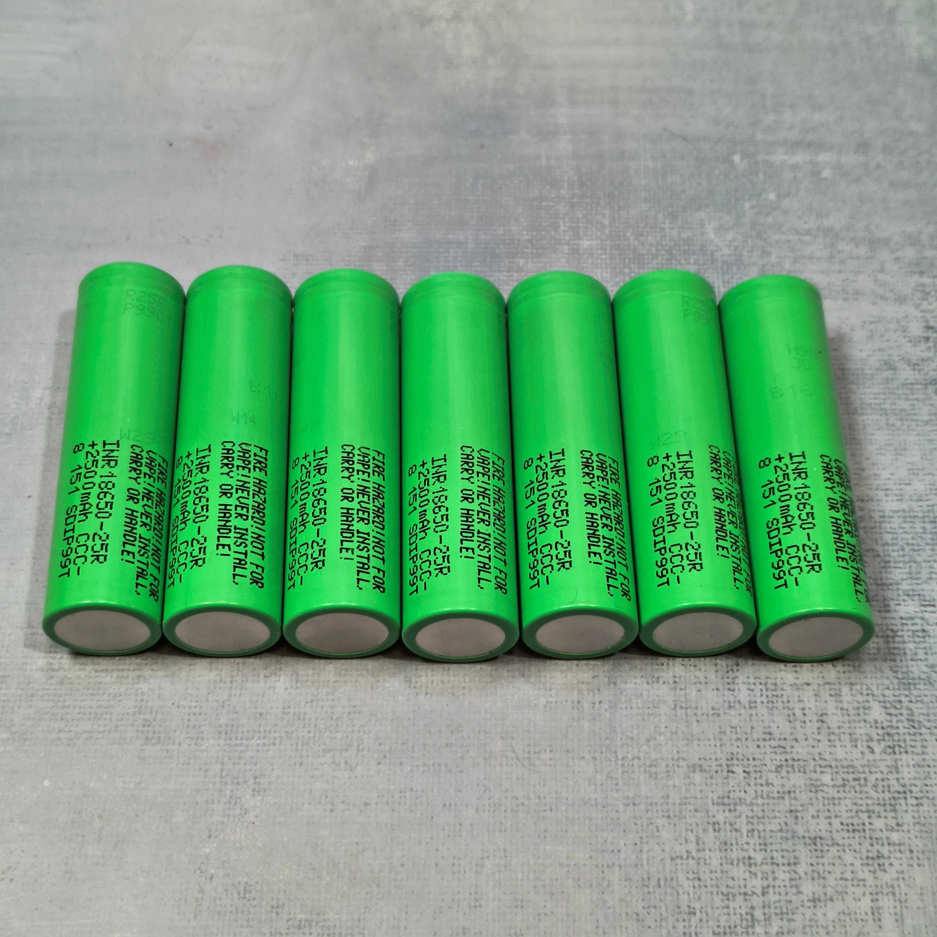 Высокотоковый 18650 аккумулятор Samsung INR18650-25R 2500mah/20A/12mO