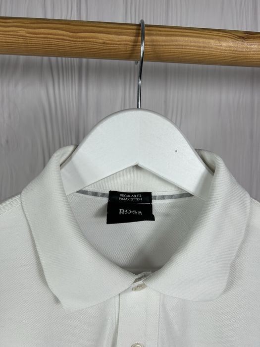 Hugo Boss White Pima Cotton Regular Fit білосніжне поло розмір S