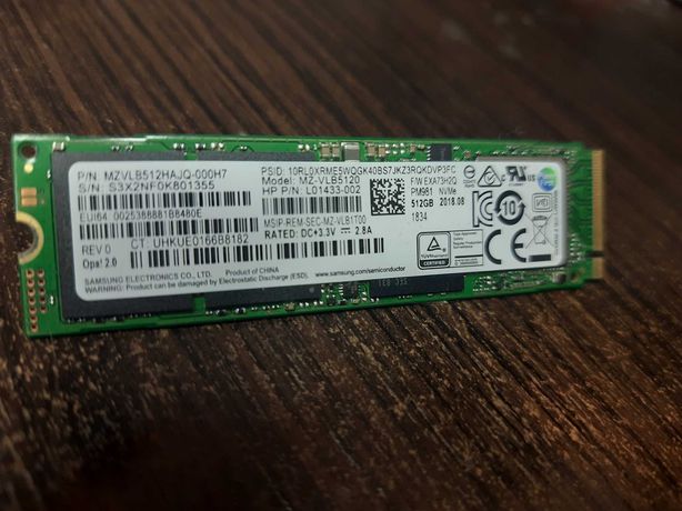 SSD Samsung PM981 M.2 NVMe 512Gb 2280 (MZ-VLB5120) Б/В