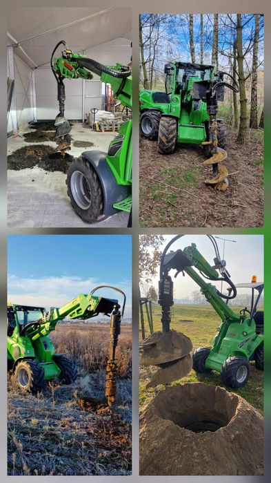 Usługi ładowarką Gliwice niwelacja wykopy wiercenie prace ziemne