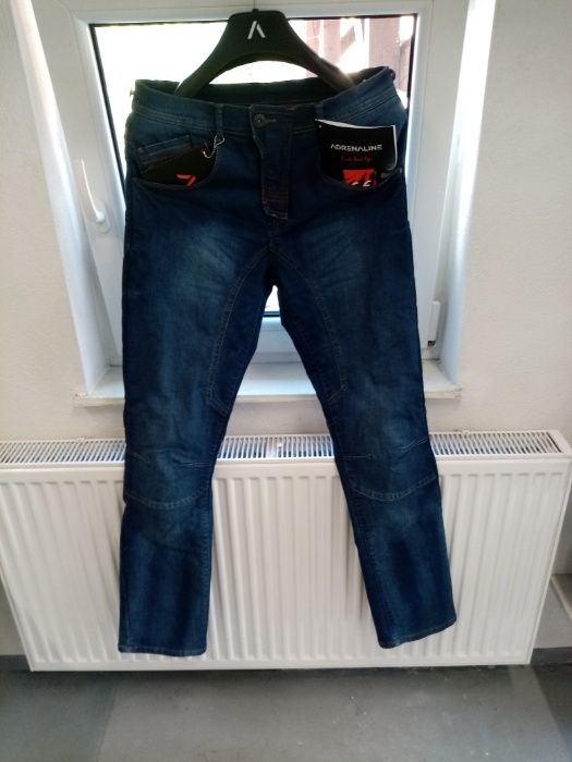 Spodnie Motocyklowe Jeans ADRENALINE ROCK jeans kolor niebieski