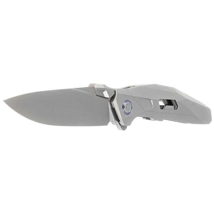 Nóż składany RikeKnife Shadow Clip Point Gray Titanium, Satin M390