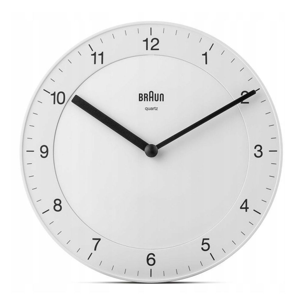 nowoczesny zegar analogowy ścienny BRAUN 20cm