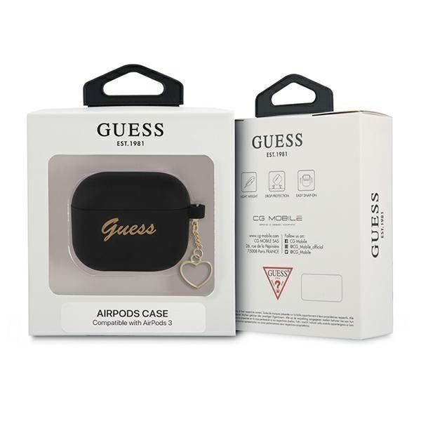 Etui na AirPods 3 - Guess Charm Heart Collection, Czarny