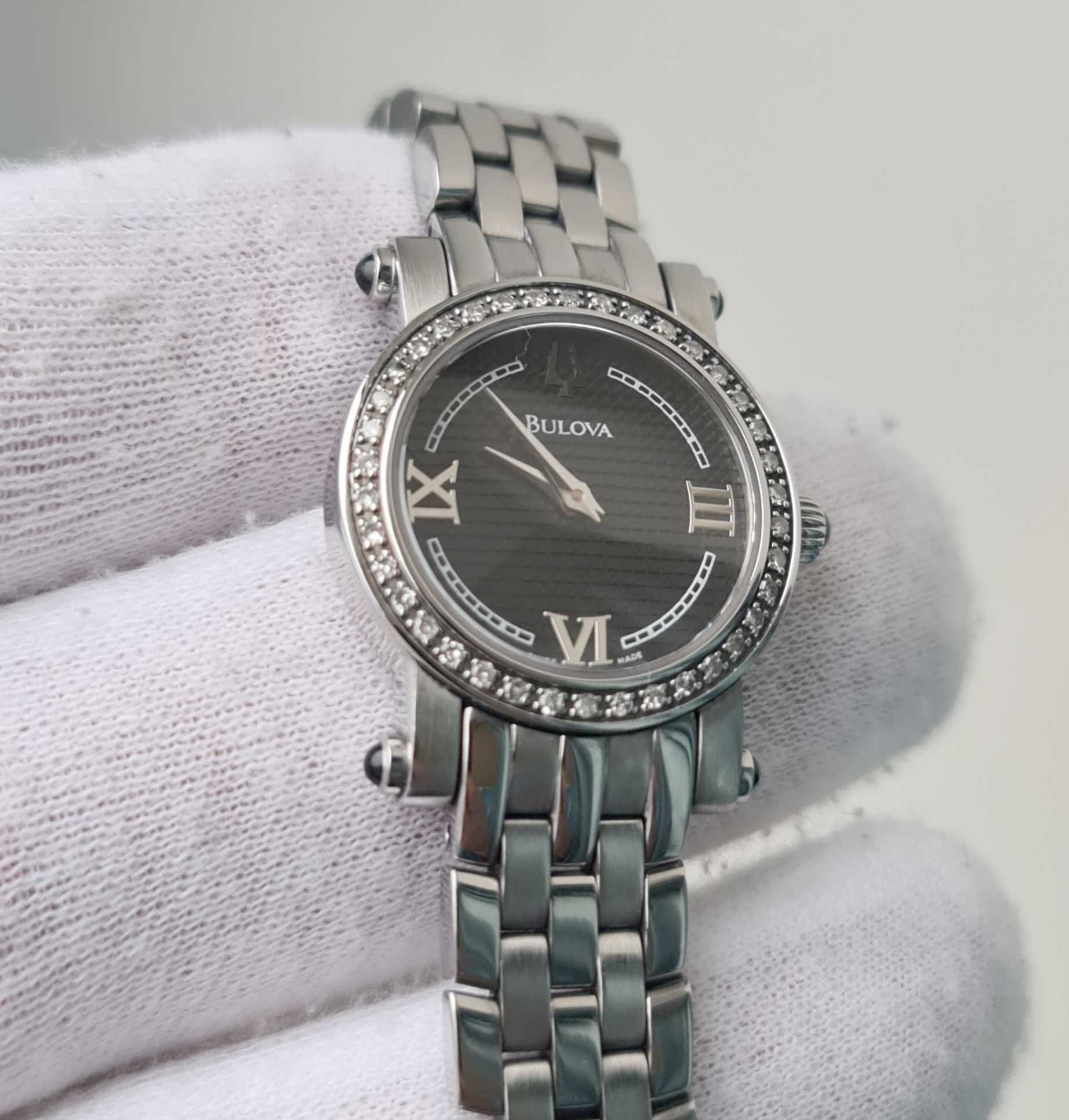 Жіночий годинник часы Bulova 63R20 Diamonds Sapphire з діамантам Swiss