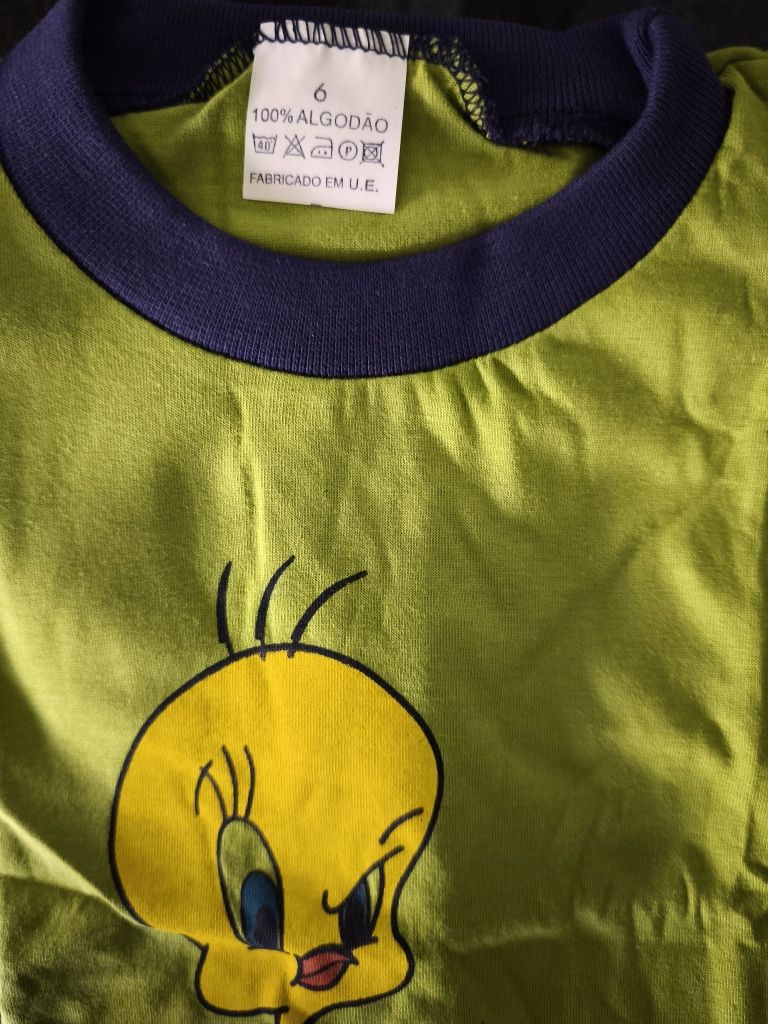 Conjunto de criança de ti-shert e calção, 100% algodão.