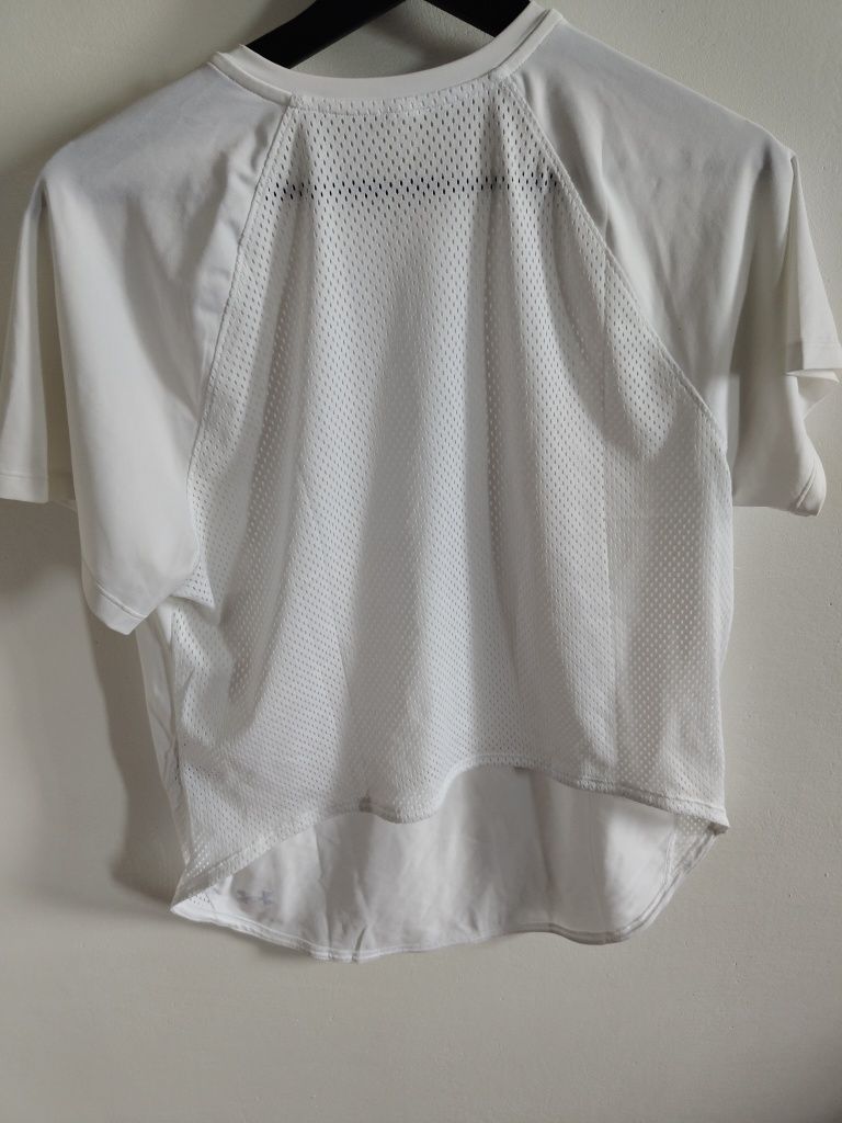 Under Armour markowa biała koszulka sportowa do biegania r 40/L siatka