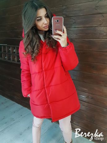 Куртка-зефирка красная матовая плащевка