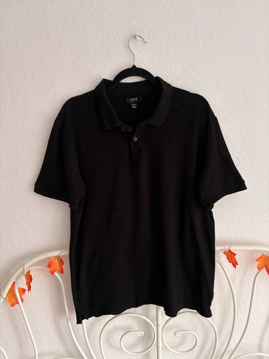 Klasyczna czarna męska koszulka polo – rozmiar L