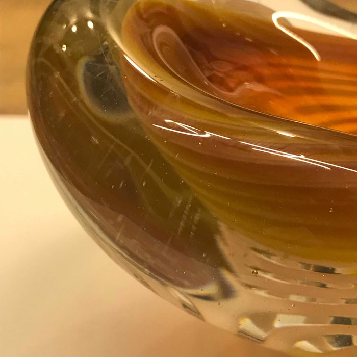 Unikatowa popielnica ozdobne szkło z PRL-u. Eryka Trzewik-Drost?