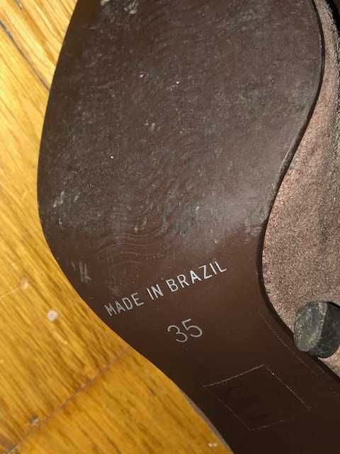 Botas senhora de cano e salto alto, camurça castanha marca Zilian