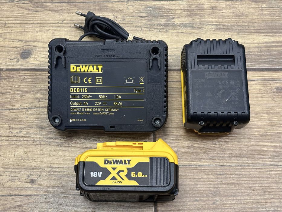 Zestaw DeWalt | bateria 18V 2x 5Ah - 2023r. | ładowarka DCB115