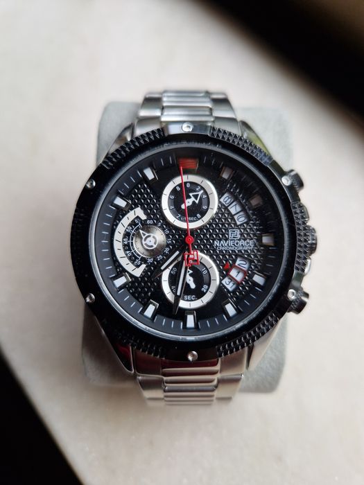 Relogio cronografo em aço inox top