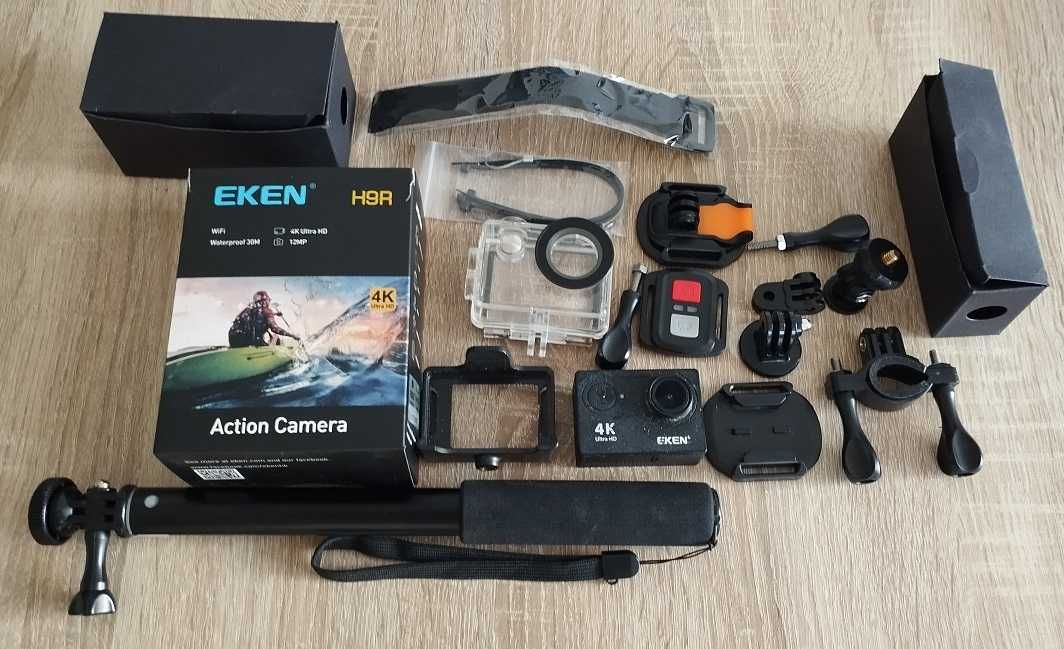 Kamera sportowa Eken H9R Ultra HD 4K - pełen zestaw