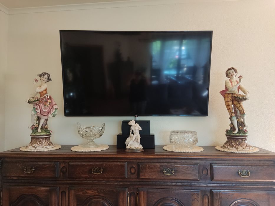 Figury porcelanowe wielkie 80 cm Włochy Sygnowane stan idealny 2 szt