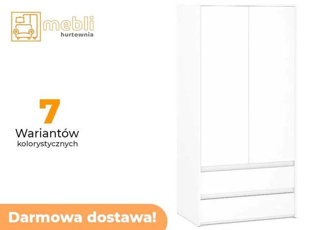 HURTOWNIA-MEBLI PROMOCJA Szafa Hugo 2D2SZ garderoba komoda