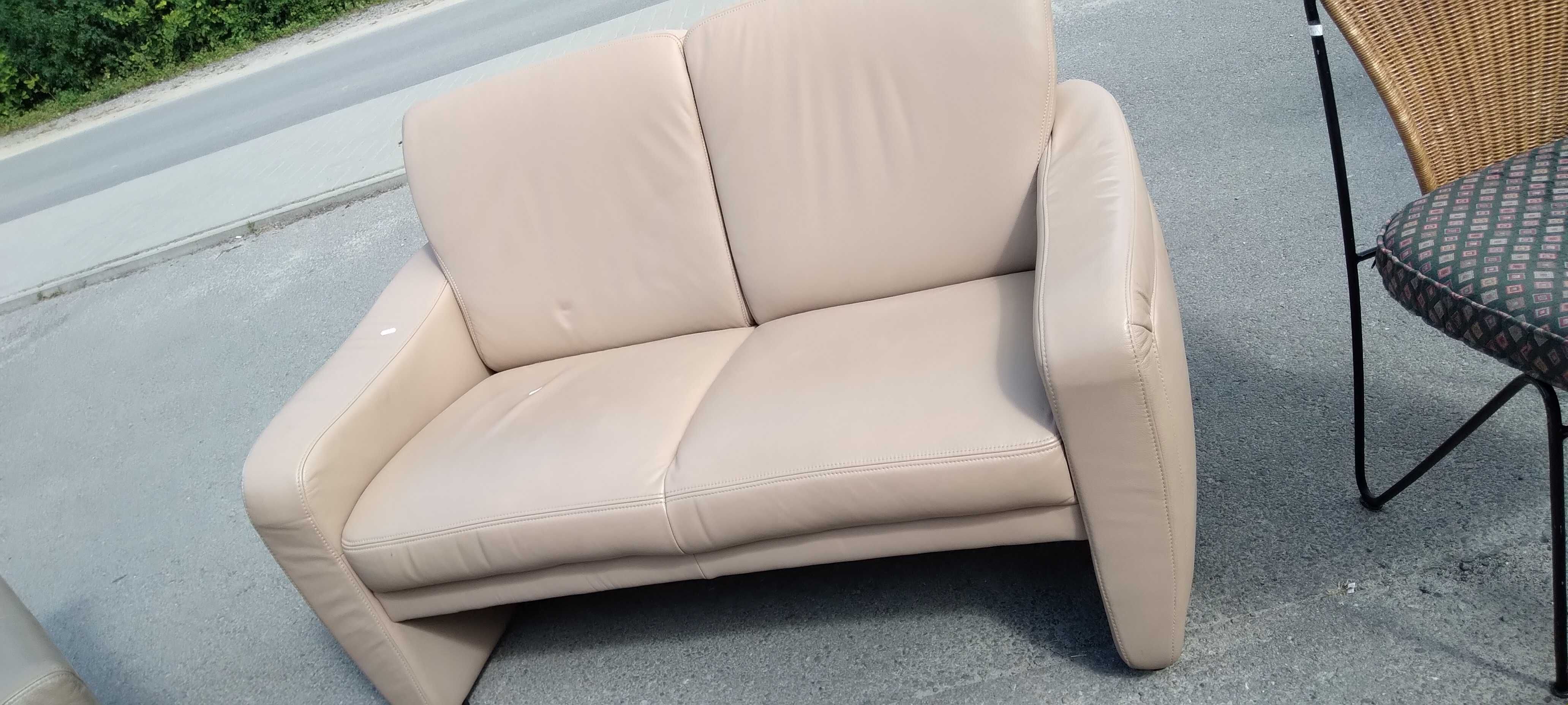 Zestaw wypoczynkowy sofa+fotel 2+1 skórzany skóra naturalna FV DOWÓZ