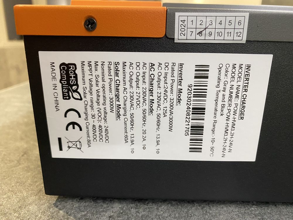 PowMr 3,2 кВт 24 В, солнечный гибридный инвертор