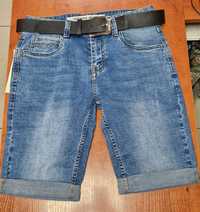 Spodenki męskie jeans z paskiem 33