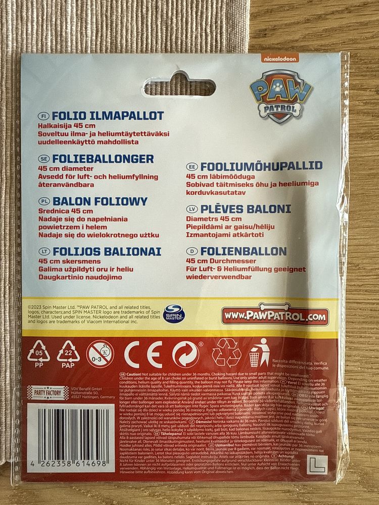 Kapelusze imprezowe, obrus, balon psi patrol, urodziny